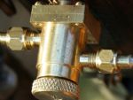 A different valve by Forest Steam. It is clear to see that the valve operates in exactly the same way as the Hemmens unit, with the steam connection at the bottom and the two gas connections higher up the valve body.